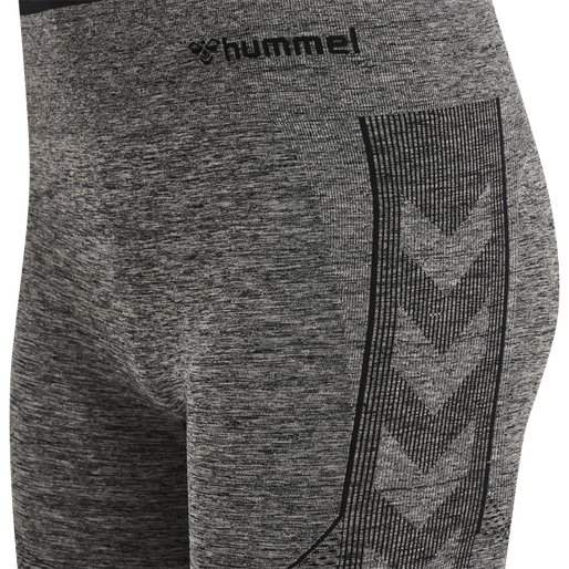 hmlMT UNA SEAMLESS MID WAIST SHORTS, BLACK MELANGE, packshot