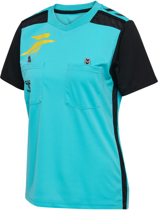 FFHB NEW REFEREE JERSEY S/S WO, SCUBA BLUE WO SPONSOR FFHB NEW REFEREE JERSEY S/S WO, SCUBA BLUE WO SPONSOR, packshot