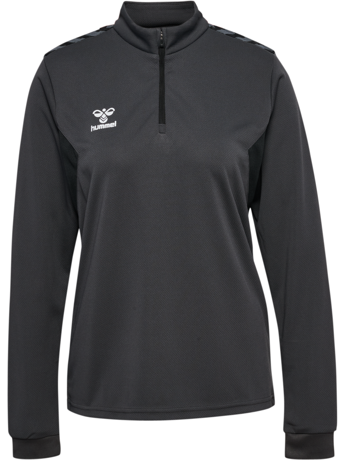 hmlAUTHENTIC HALF ZIP SWEAT WOMAN, ASPHALT, packshot