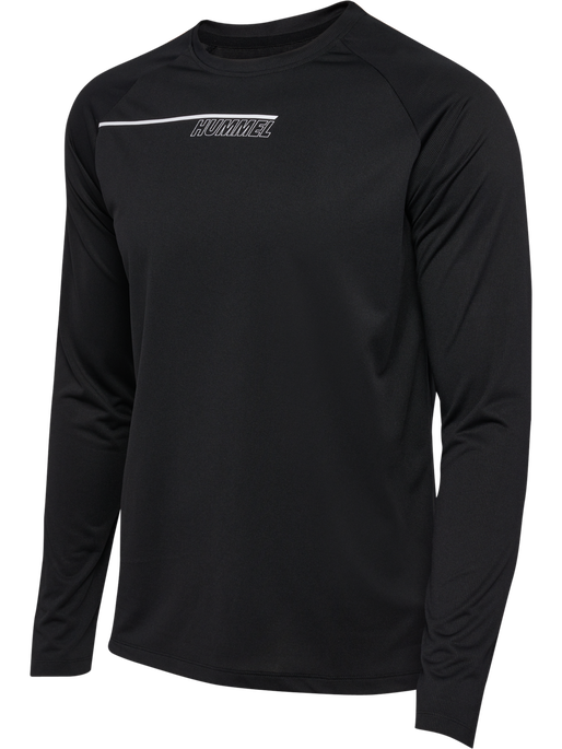 hmlCOURT LIGHT WEIGHT T-SHIRT L/S, BLACK, packshot