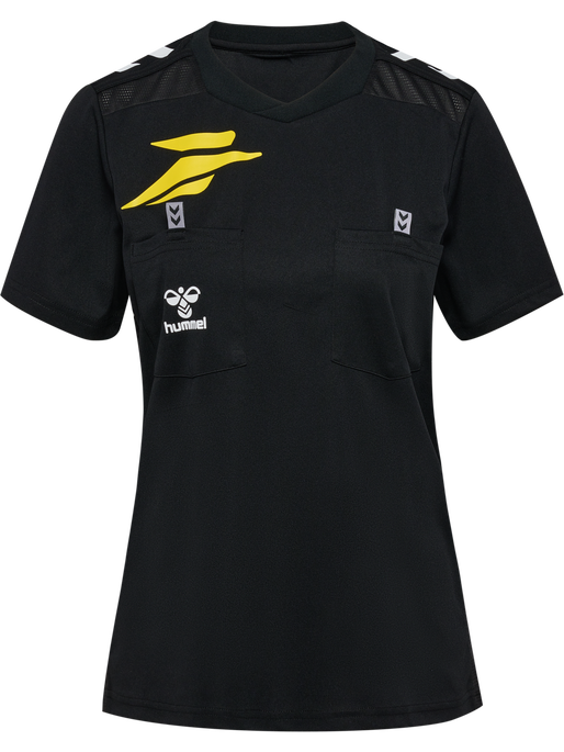 FFHB NEW REFEREE JERSEY S/S WO, BLACK WO SPONSOR FFHB NEW REFEREE JERSEY S/S WO, BLACK WO SPONSOR, packshot