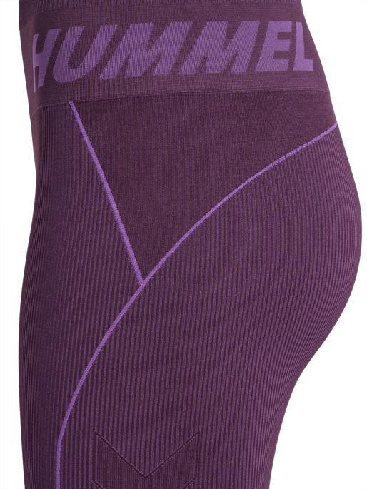 hmlTE CHRISTEL SEAMLESS MW TIGHTS, PLUM PERFECT/BELLFLOWER MELAN, packshot