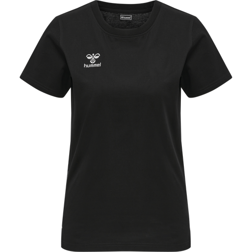 hmlMOVE GRID COTTON T-SHIRT S/S WOM, BLACK, packshot