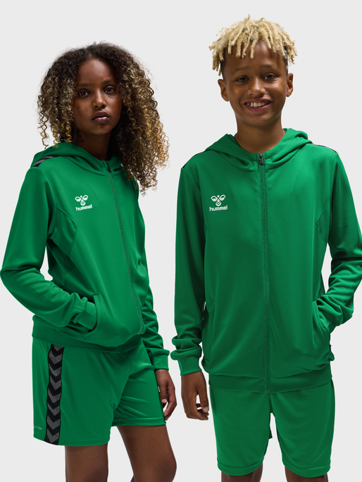 hmlAUTHENTIC PL ZIP HOODIE KIDS, JELLY BEAN, model