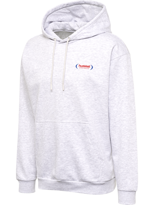 hmlFELIX LOOSE HOODIE, LIGHT GREY MELANGE, packshot