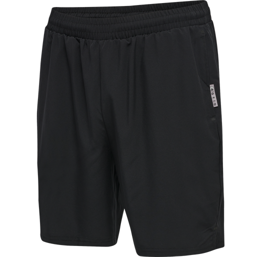 hmlMOVE GRID WOVEN SHORTS, BLACK, packshot