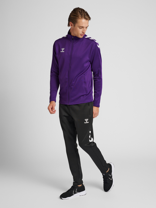 hmlCORE XK POLY ZIP SWEAT, ACAI, model