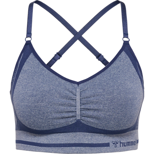 hmlMT LULU SEAMLESS SCRUNCH BRA, INSIGNIA BLUE MELANGE hmlMT LULU SEAMLESS SCRUNCH BRA, INSIGNIA BLUE MELANGE, packshot