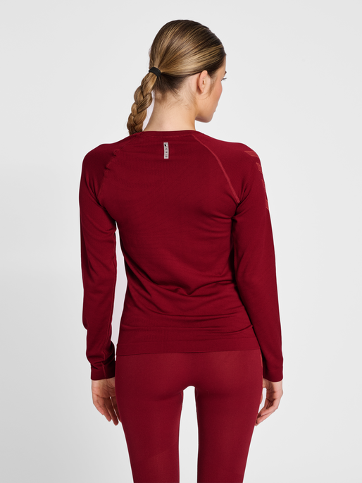 hmlONGRID SEAMLESS L/S WO, RHUBARB, model