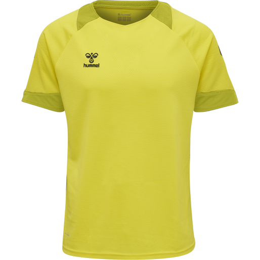 hmlLEAD S/S POLY JERSEY KIDS, BLAZING YELLOW, packshot