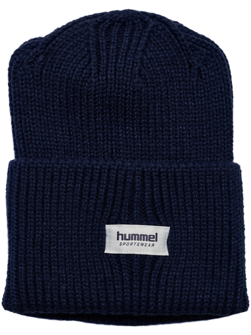 hmlJR HEAVY RIB KNIT BEANIE, DRESS BLUES, packshot