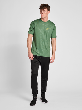 hmlONGRID POLY TEE S/S, MYRTLE, model