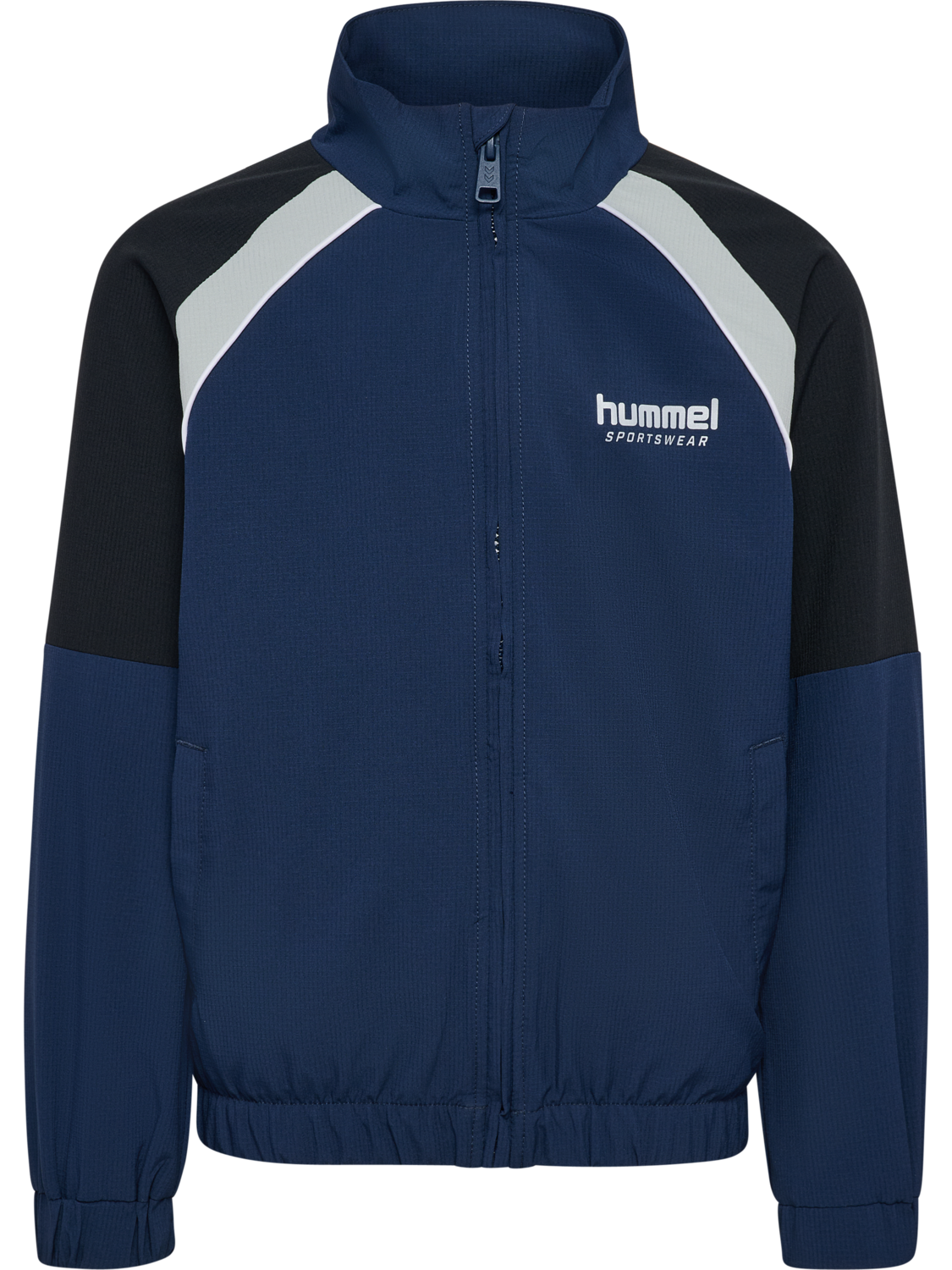 hmlJR LOOSE TRACKSUIT ZIP JACKET, DRESS BLUES, packshot