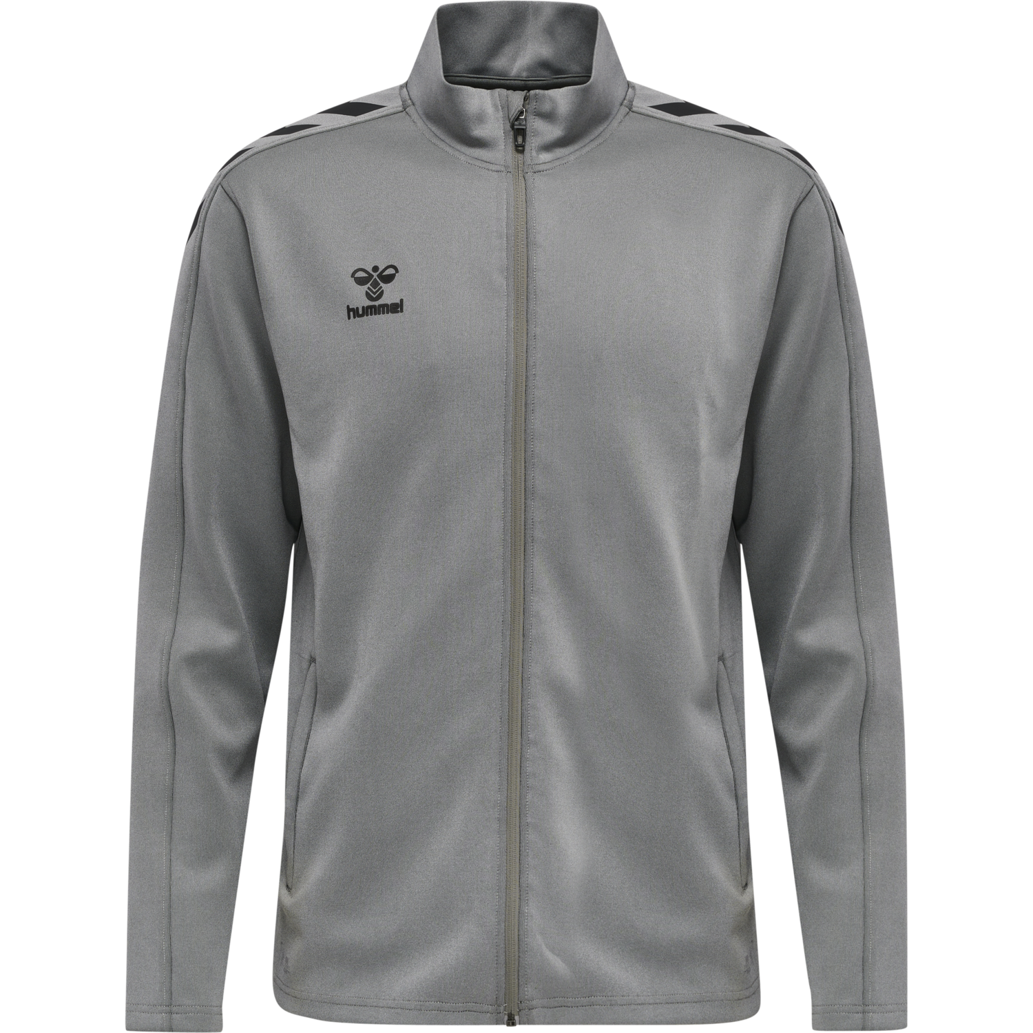 hmlCORE XK POLY ZIP SWEAT, GREY MELANGE, packshot