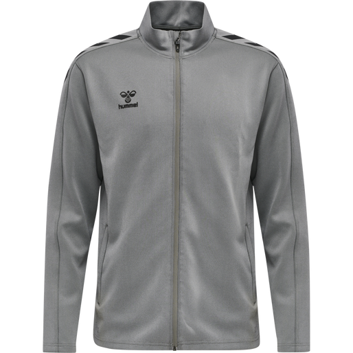hmlCORE XK POLY ZIP SWEAT, GREY MELANGE, packshot