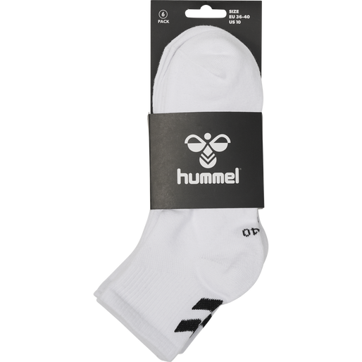 hmlCHEVRON 6-PACK  MID CUT SOCKS, WHITE/WHITE, packshot