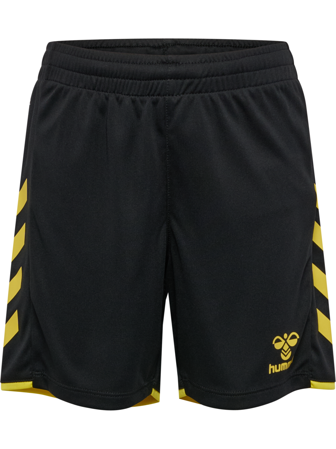 hmlCORE 2.0 SHORTS KIDS, BLACK/BLAZING YELLOW, packshot