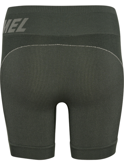 hmlTE CHRISTEL SEAMLESS SHORTS, CLIMBING IVY/SEAGRASS MELANGE, packshot