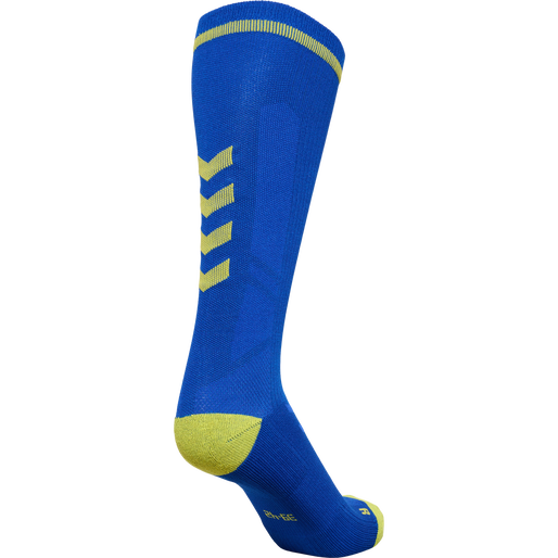 ELITE INDOOR SOCK HIGH, TRUE BLUE/BLAZING YELLOW, packshot