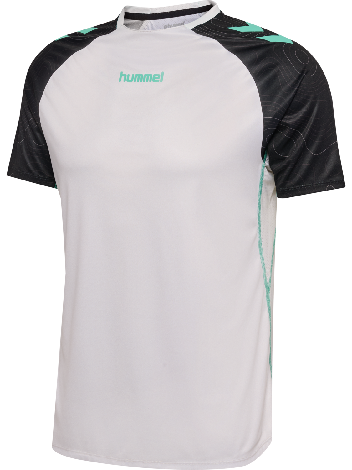 hmlBLAZE 2.0 TRAINING JERSEY S/S, VAPOROUS GRAY/POOL BLUE, packshot
