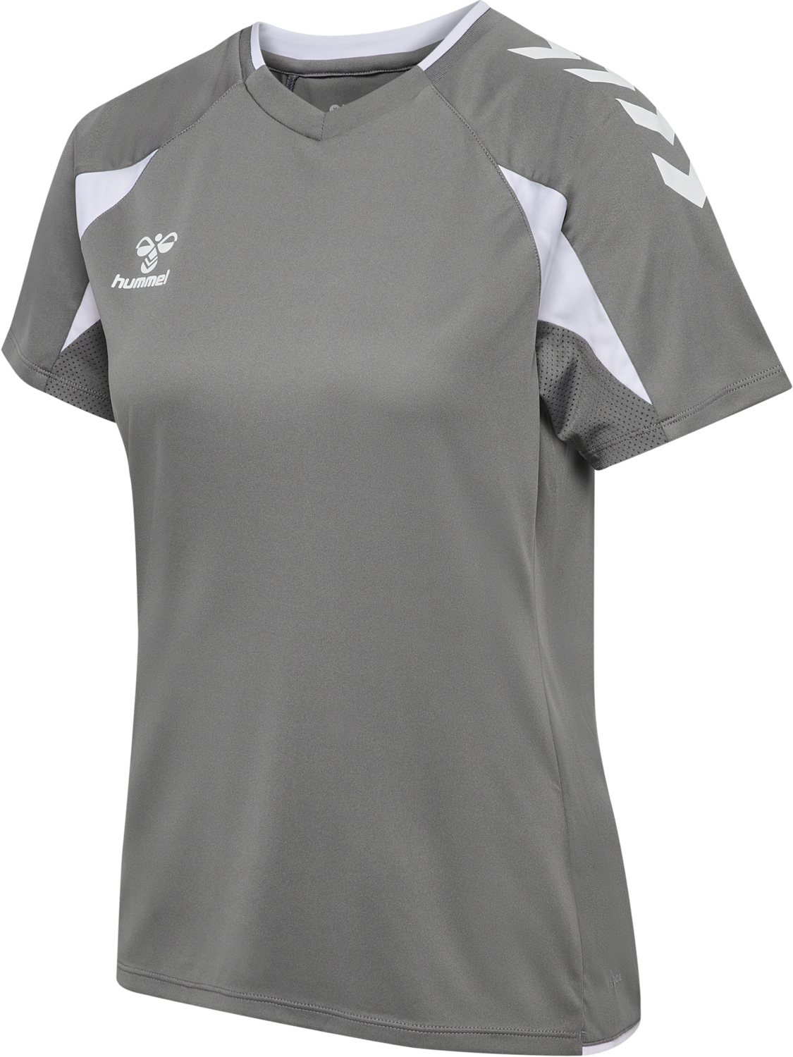 hmlCORE 2.0 JERSEY S/S WOMAN, STEEL GRAY/WHITE, packshot