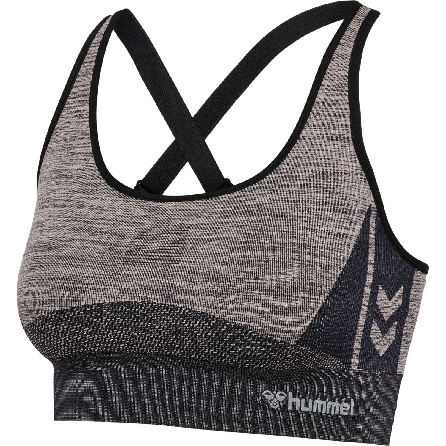 hmlCLEA SEAMLESS  SPORTS TOP, CHATEAU GRAY/BLACK MELANGE, packshot