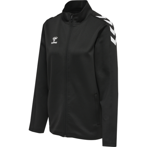 hmlCORE XK POLY ZIP SWEAT WOMAN, BLACK/BLACK hmlCORE XK POLY ZIP SWEAT WOMAN, BLACK/BLACK, packshot