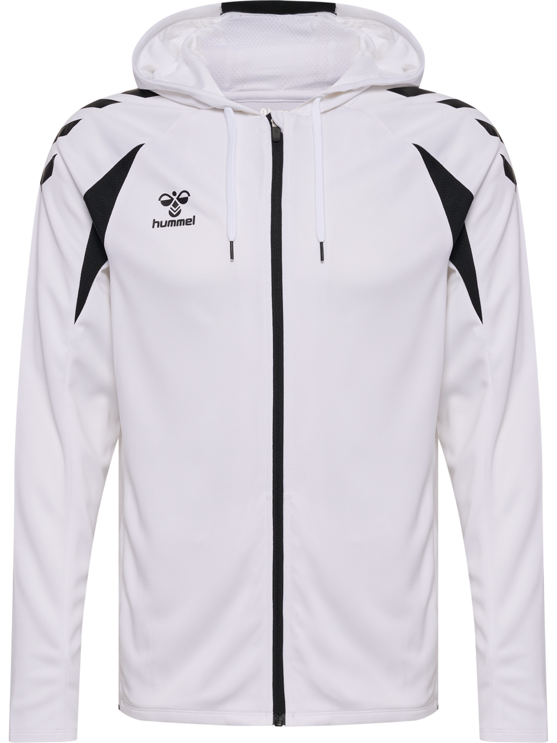 hmlCORE 2.0 ZIP HOODIE, WHITE/BLACK, packshot