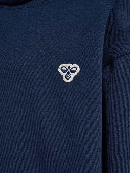 hmlJR LOOSE HOODIE BEE, DRESS BLUES hmlJR LOOSE HOODIE BEE, DRESS BLUES, packshot