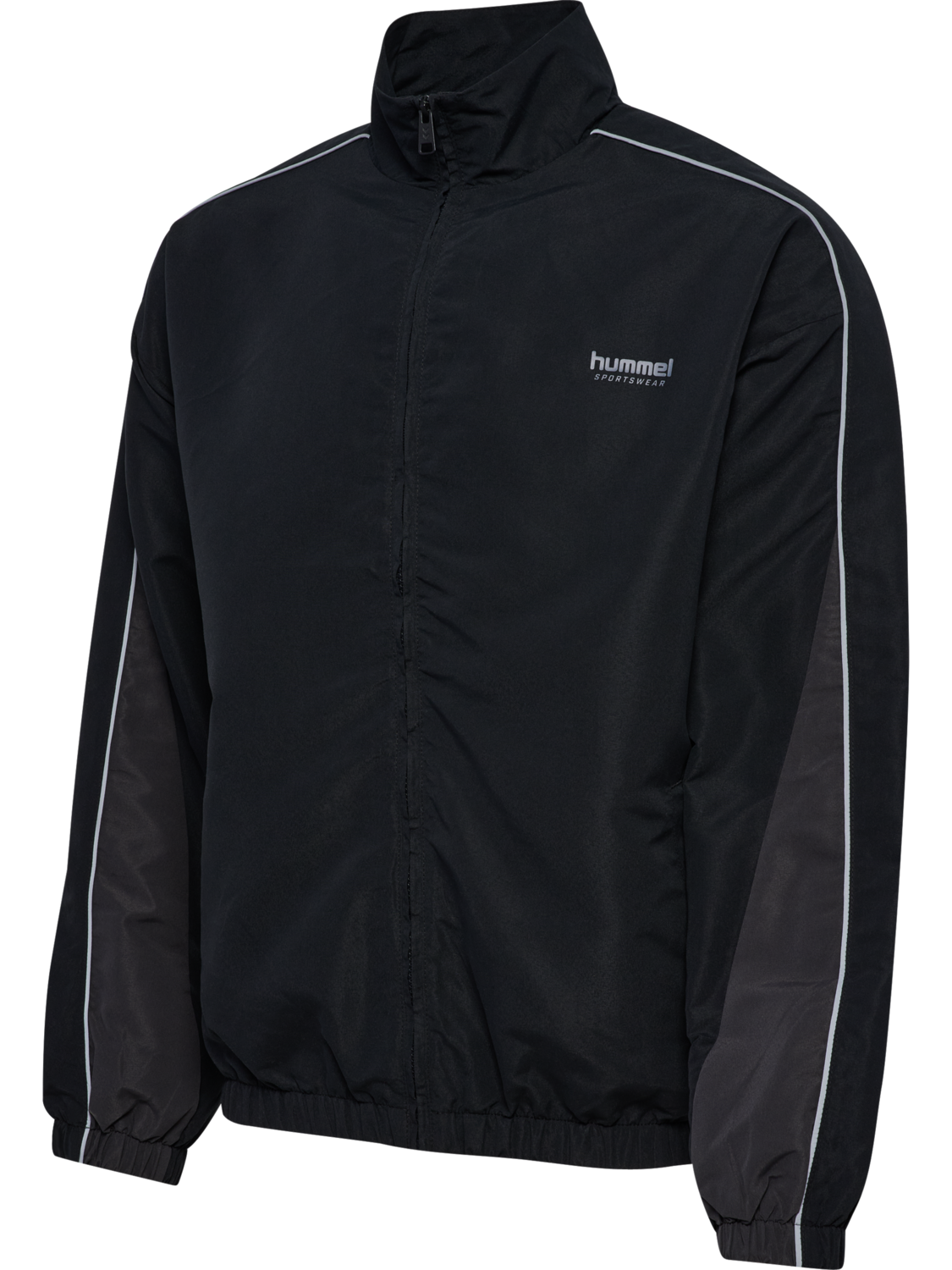 hmlLOOSE TRACK JACKET TOPSCORER, BLACK/EBONY, packshot