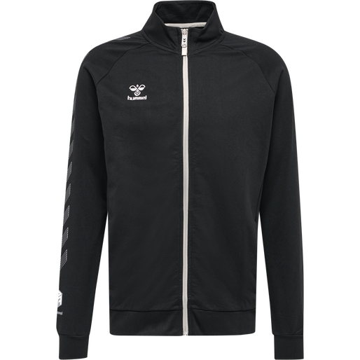 hmlMOVE GRID COTTON ZIP JACKET, BLACK, packshot