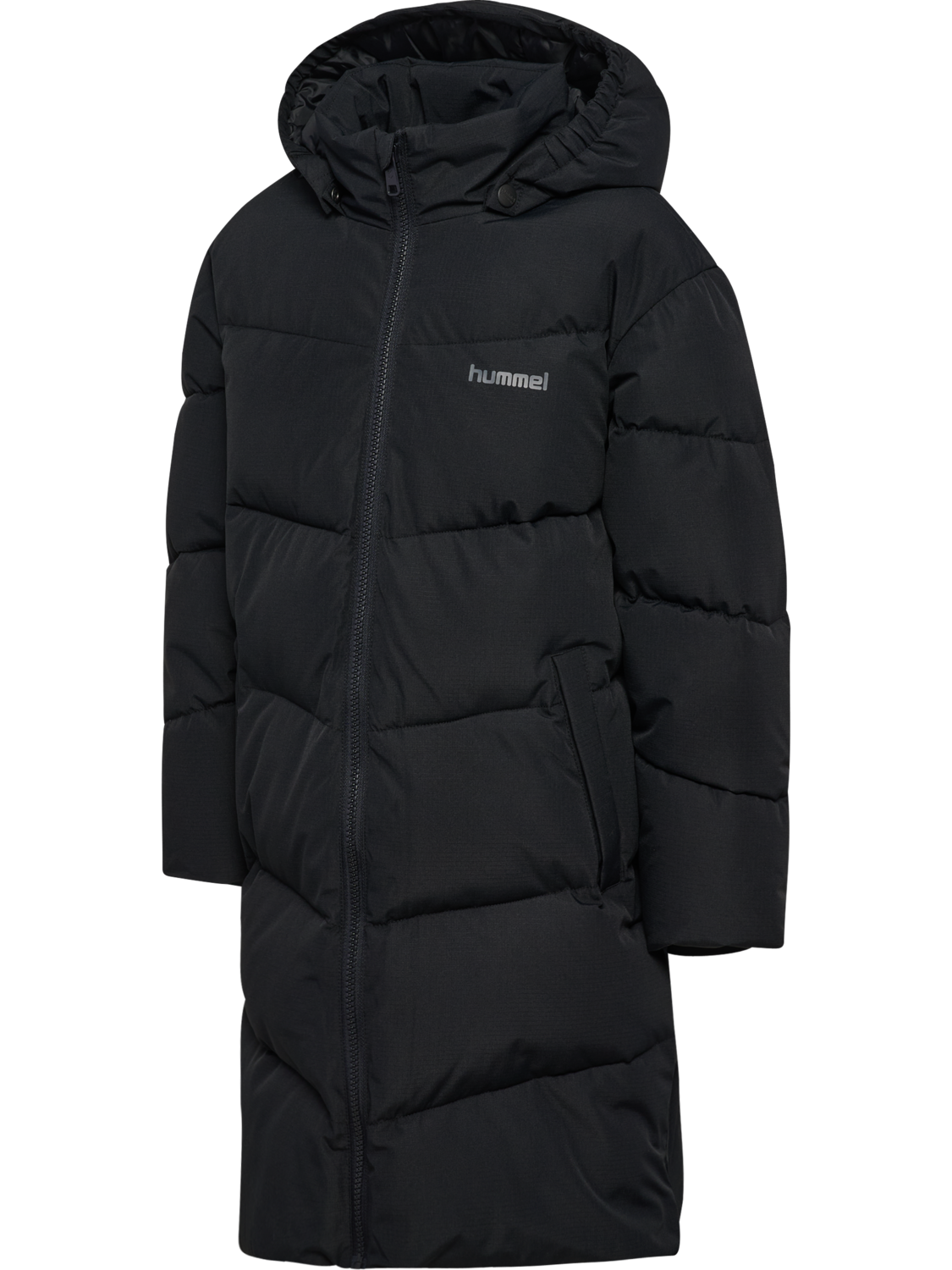 hmlJR PUFFER LONG JACKET, BLACK, packshot