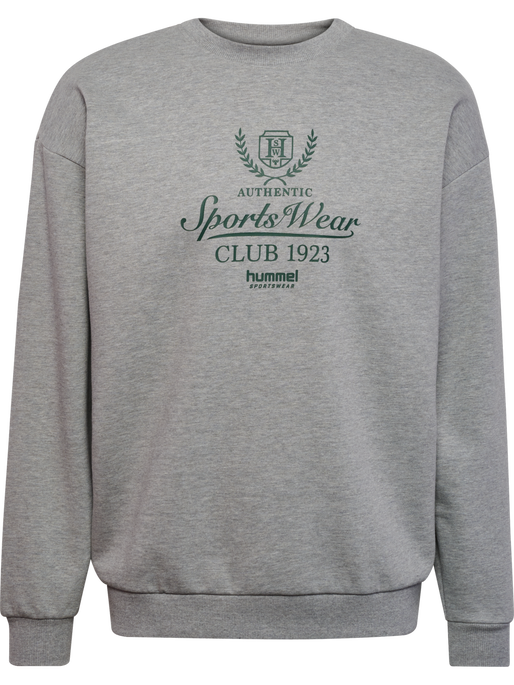 hmlLOOSE CREWNECK CLUB SPORTSWEAR, GREY MELANGE, packshot