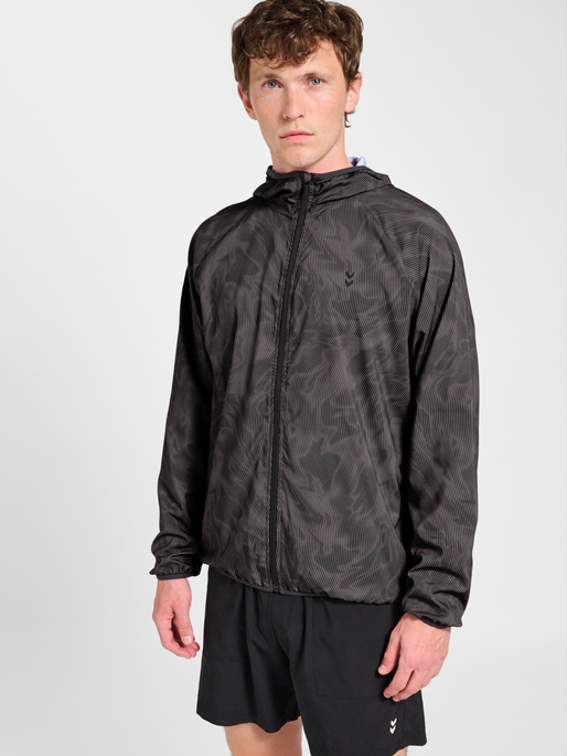 hmlPULSE AOP WINDBREAKER JACKET, SHARK, model