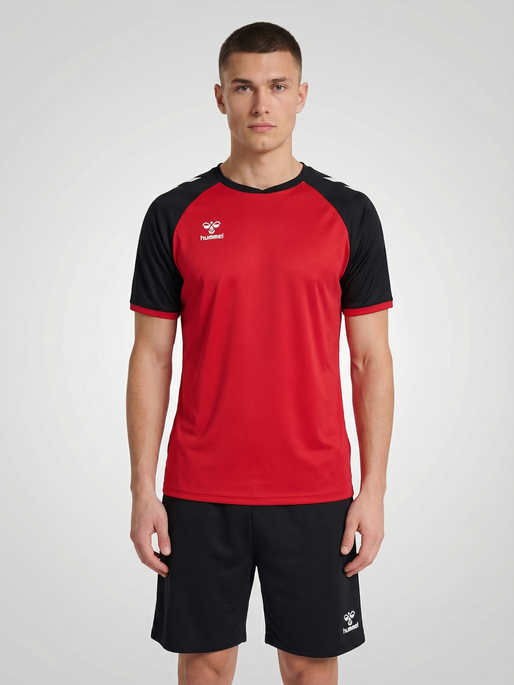 hmlMATCH LEAGUE JERSEY S/S, TRUE RED/BLACK, model