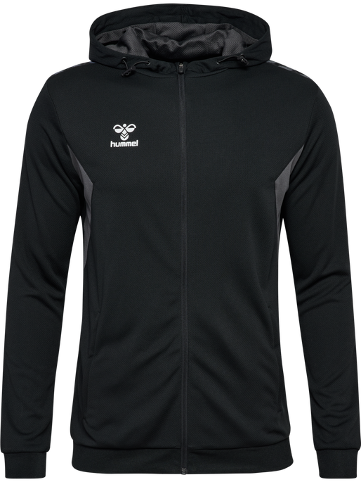 hmlAUTHENTIC PL ZIP HOODIE, BLACK hmlAUTHENTIC PL ZIP HOODIE, BLACK, packshot