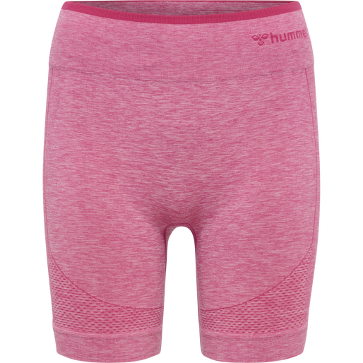 hmlMT UNA SEAMLESS MID WAIST SHORTS, AZALEA PINK MELANGE, packshot