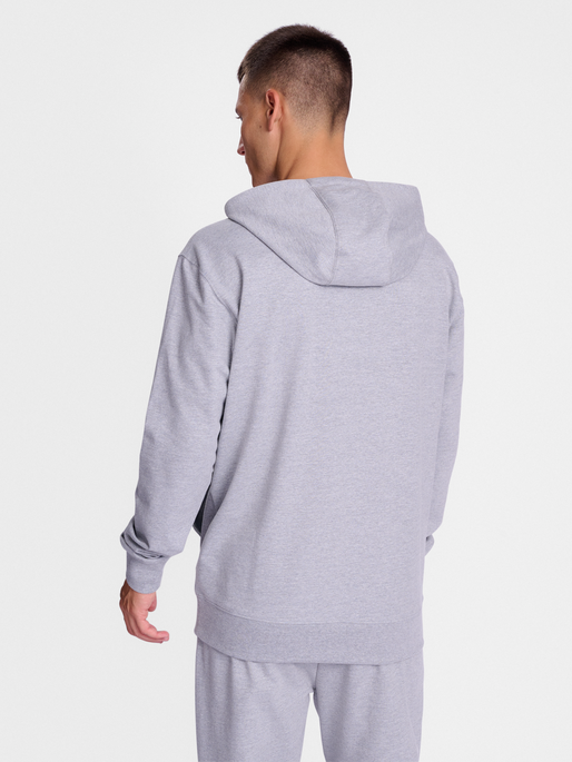 hmlGO 2.0 LOGO HOODIE, GREY MELANGE, model