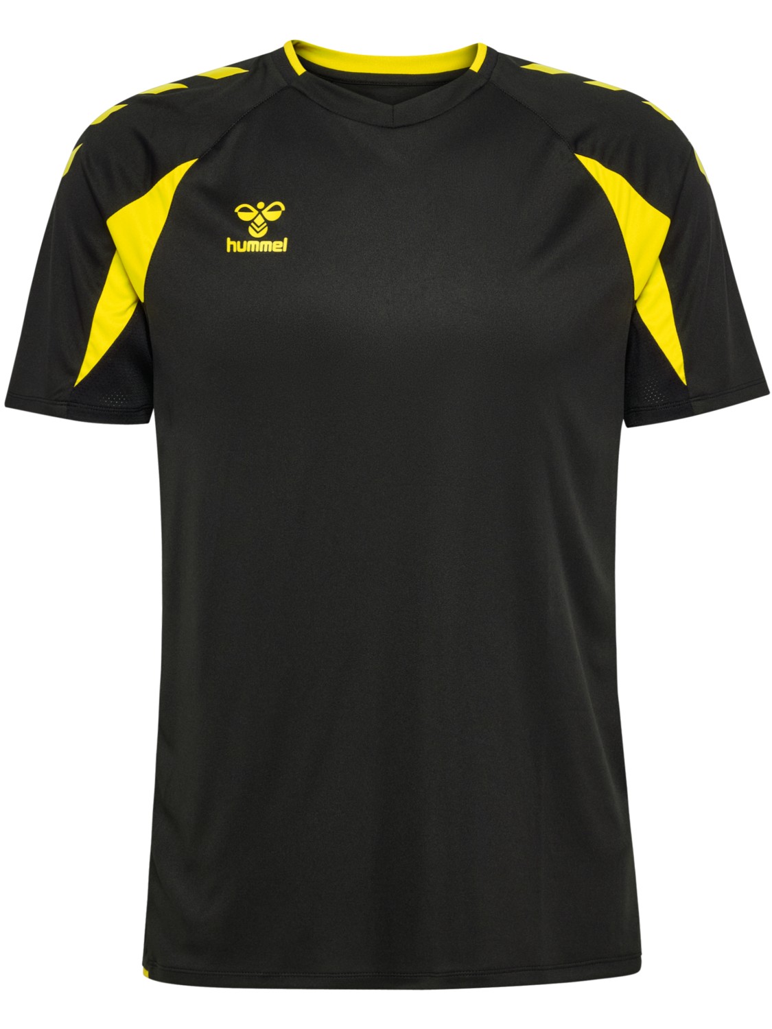 hmlCORE 2.0 JERSEY S/S, BLACK/BLAZING YELLOW, packshot