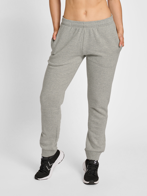 hmlRED BASIC SWEAT PANTS WOMAN, GREY MELANGE, model