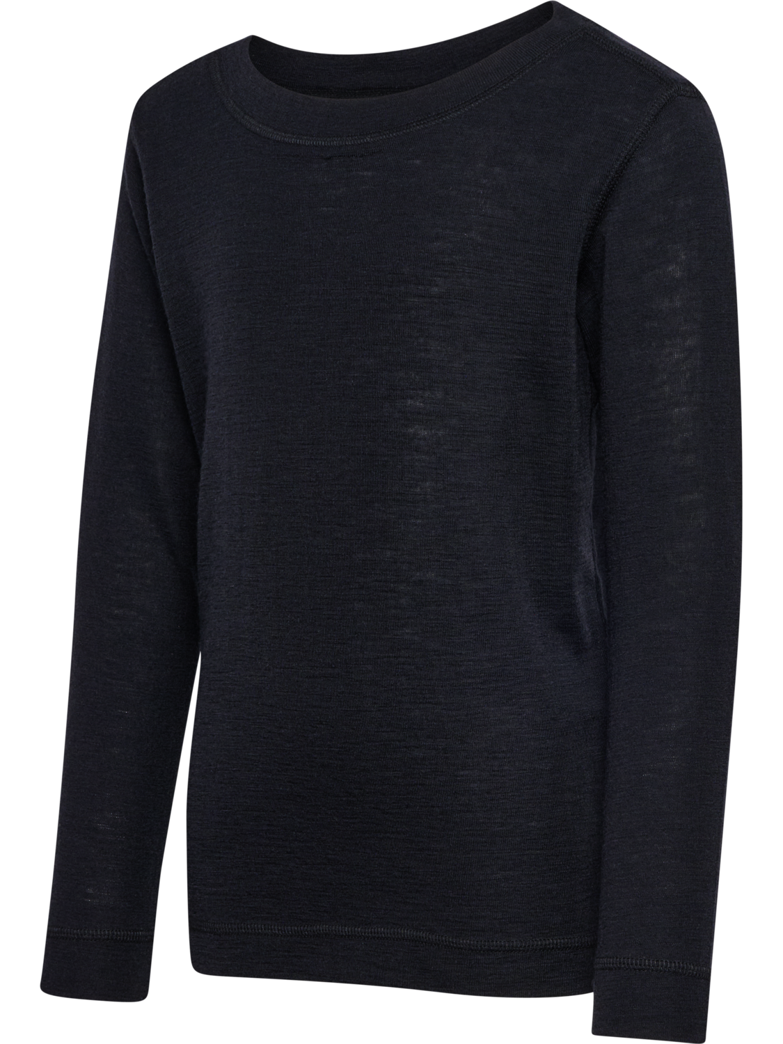 hmlJR WOOL RIB T-SHIRT L/S, BLACK, packshot