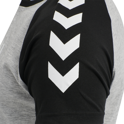 hmlLEGACY BLOCKED T-SHIRT, GREY MELANGE, packshot