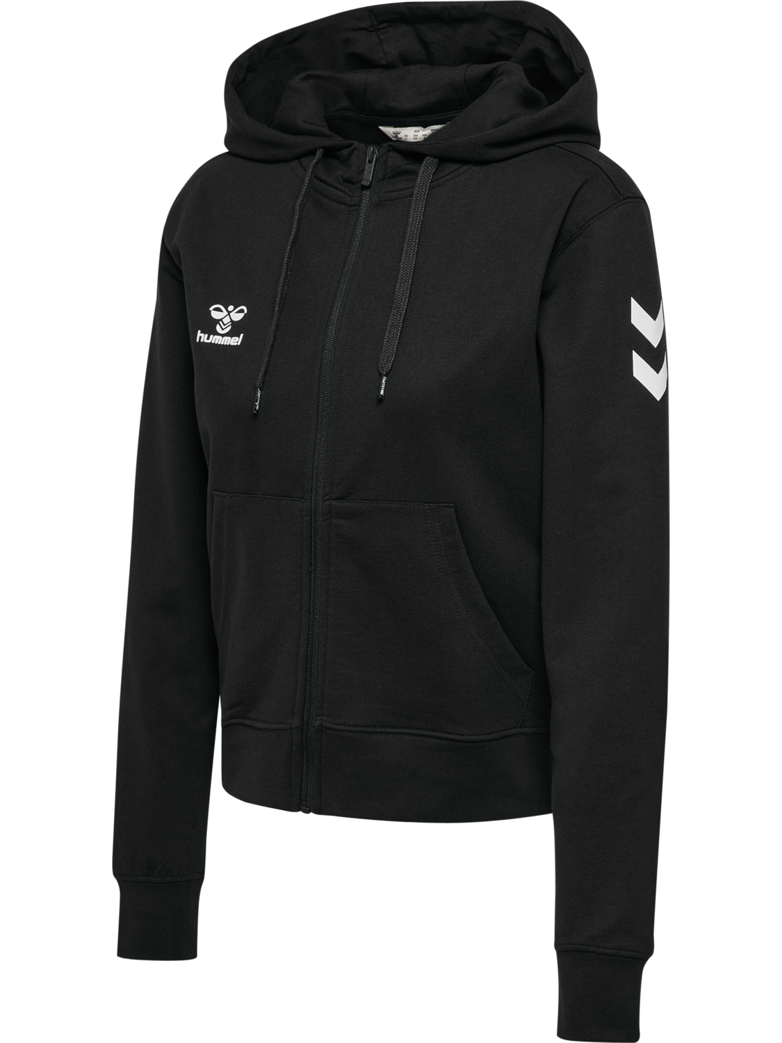 hmlGO 2.0 CHEVRON ZIP HOODIE WOMAN, BLACK, packshot