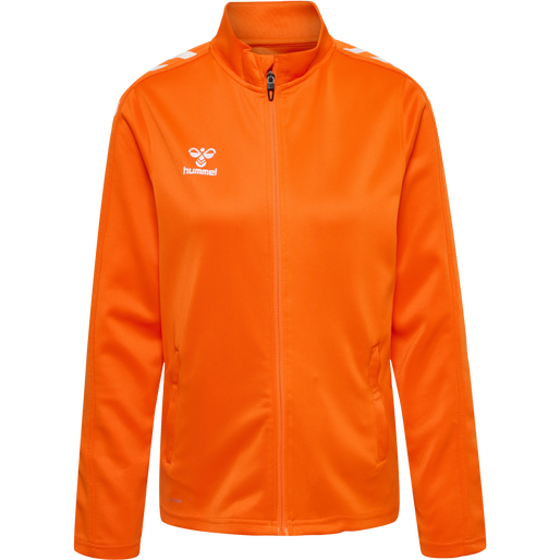 hmlCORE XK POLY ZIP SWEAT WOMAN, ORANGE TIGER, packshot
