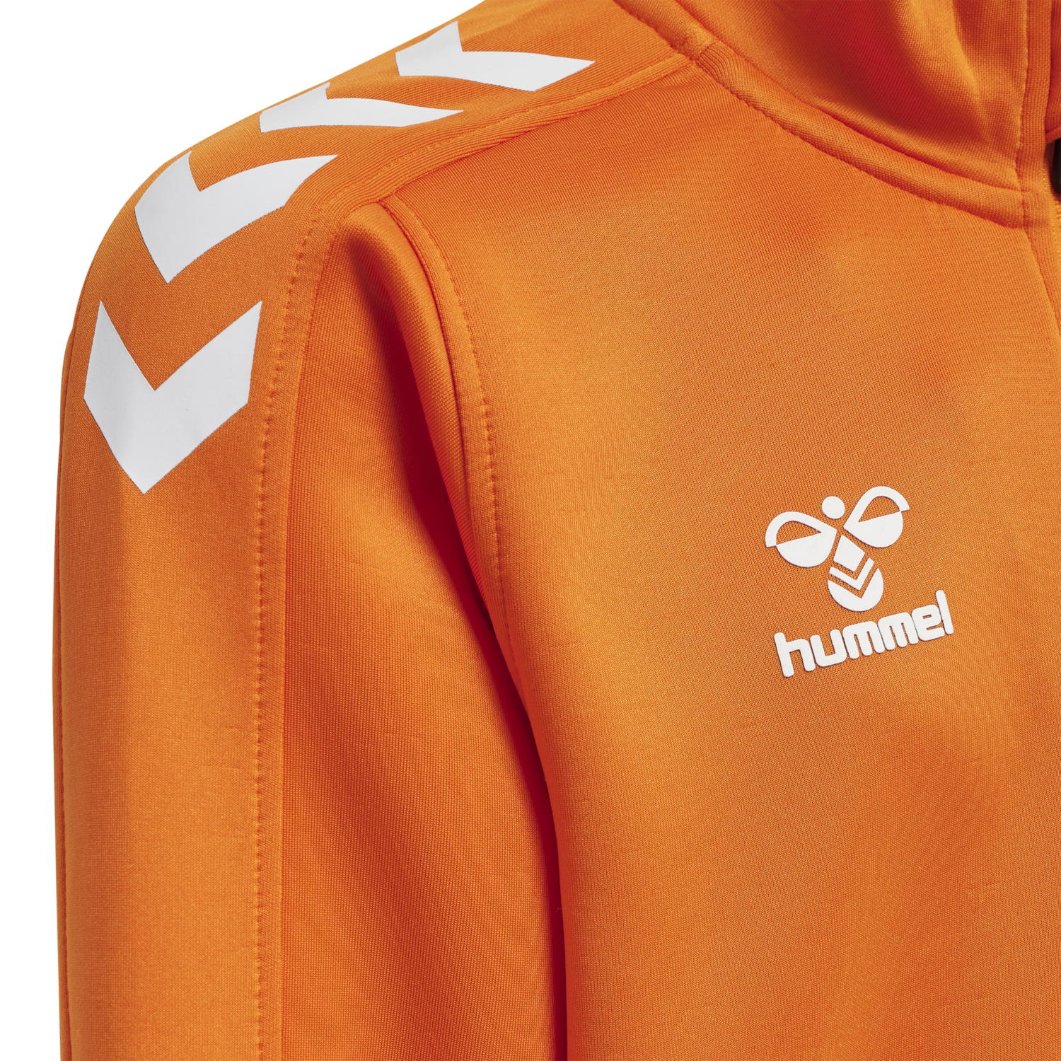 hmlCORE XK HALF ZIP POLY SWEAT KIDS, ORANGE TIGER, packshot