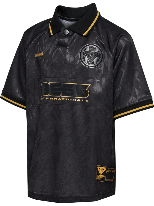 hmlJR LOOSE BAY SOCCER JERSEY S/S, BLACK hmlJR LOOSE BAY SOCCER JERSEY S/S, BLACK, packshot