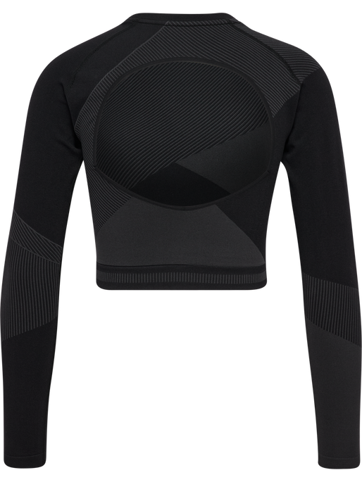 hmlUNITY SEAMLESS CROP T-SHIRT L/S, BLACKENED PEARL hmlUNITY SEAMLESS CROP T-SHIRT L/S, BLACKENED PEARL, packshot