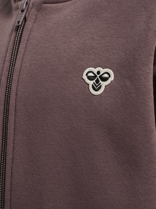 hmlJR LOOSE ZIP HOODIE BEE, PEPPERCORN, packshot