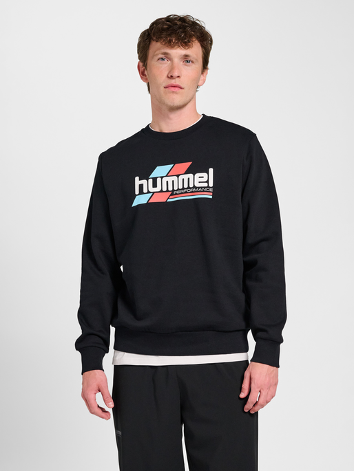 hmlGRAPHIC CREWNECK, BLACK, model