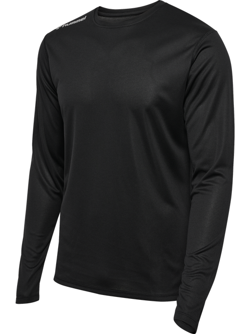 hmlRUN JERSEY L/S, BLACK, packshot